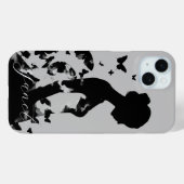 Ballerina & Vlinders Silhouet Zwart/Grijs Naam Case-Mate iPhone Case (Achterkant (horizontaal))