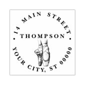 Ballerina Voeten op Pointe #1 Naam Retouradres Rubberstempel (Afrduk)