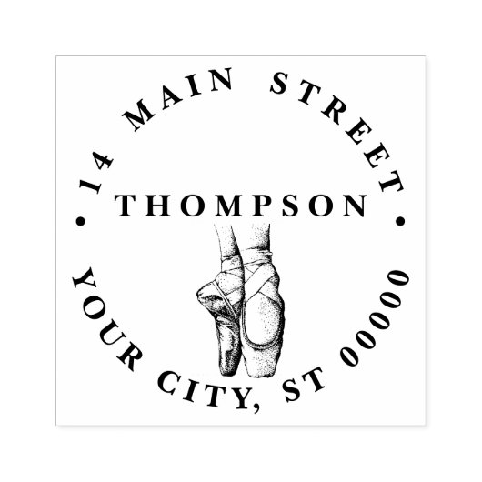 Ballerina Voeten op Pointe #1 Naam Retouradres Rubberstempel (Afrduk)