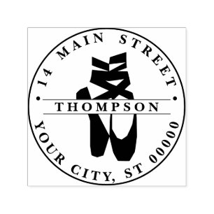 Ballerina Voeten op Pointe #2 Silhouet Ret Adres Zelfinktende Stempel