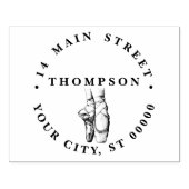 Ballerina Voeten op Punt #1 Naam Retouradres Rubberstempel (Afrduk)