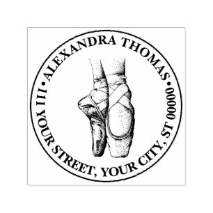 Ballerina Voeten op Punt #1 Naam Retouradres Zelfinktende Stempel