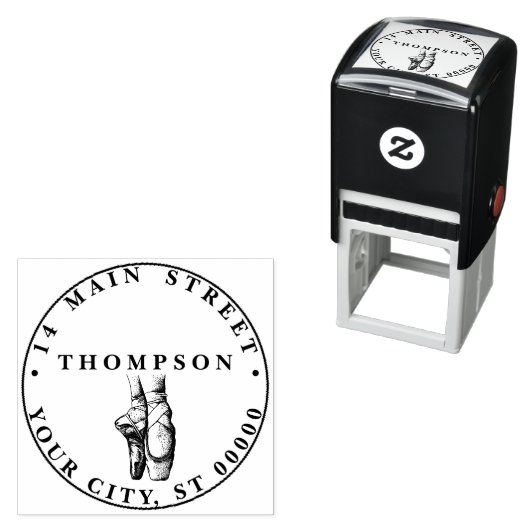 Ballerina Voeten op Punt #1 Naam Retouradres Zelfinktende Stempel (In situ)