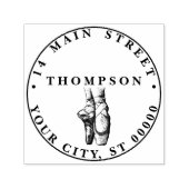 Ballerina Voeten op Punt #1 Naam Retouradres Zelfinktende Stempel (Design)