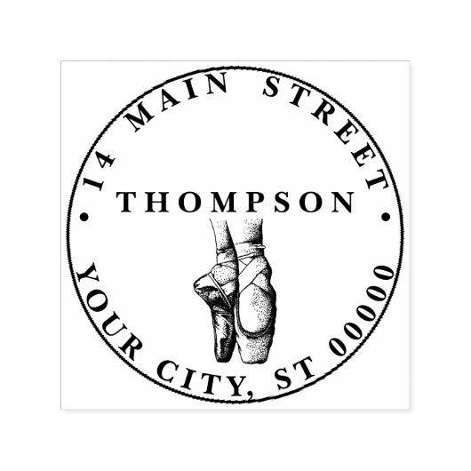 Ballerina Voeten op Punt #1 Naam Retouradres Zelfinktende Stempel (Design)