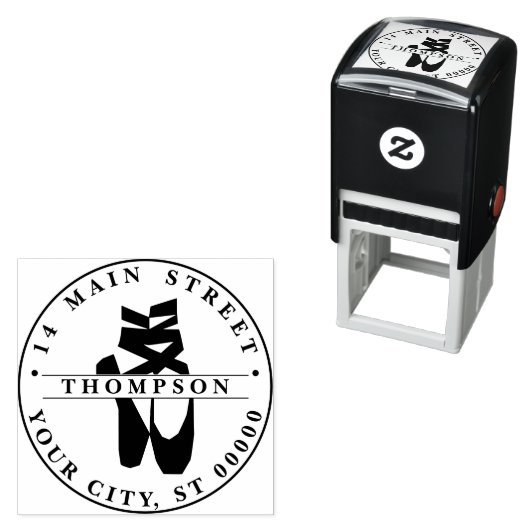 Ballerina Voeten op Punt #2 Silhouet Retouradres Zelfinktende Stempel (In situ)