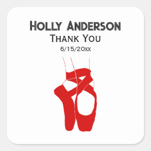 Ballerina Voeten op Punt Silh #3 Doe-het-zelf Kleu Vierkante Sticker