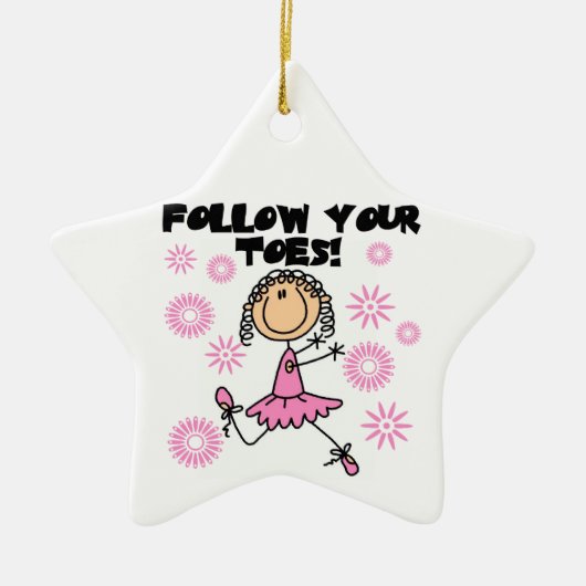 Ballerina Volg je T-shirts en cadeautjes Keramisch Ornament (Voorkant)