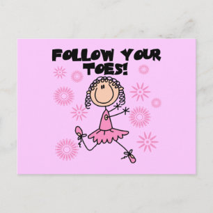 Ballerina Volg Je Tenen T-shirts en Cadeaus Briefkaart