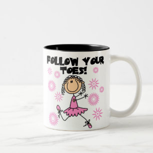 Ballerina Volg Je Tenen T-shirts en Cadeaus Tweekleurige Koffiemok