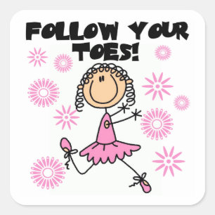 Ballerina Volg Je Tenen T-shirts en Cadeaus Vierkante Sticker