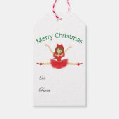 Ballerina Vrolijk Kerstfeest | Ballet Cadeaulabel (Voorkant)