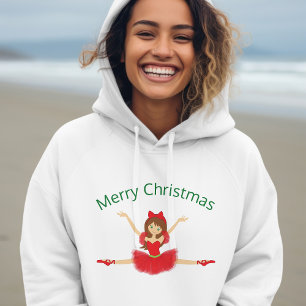 Ballerina Vrolijk Kerstfeest   Ballet Hoodie