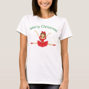 Ballerina Vrolijk Kerstfeest   Ballet T-shirt