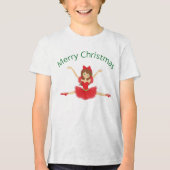 Ballerina Vrolijk Kerstfeest | Ballet Tri-Blend Shirt (Voorkant)