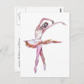 ballerina , vrouw danser , dans art briefkaart (Voorkant / Achterkant)
