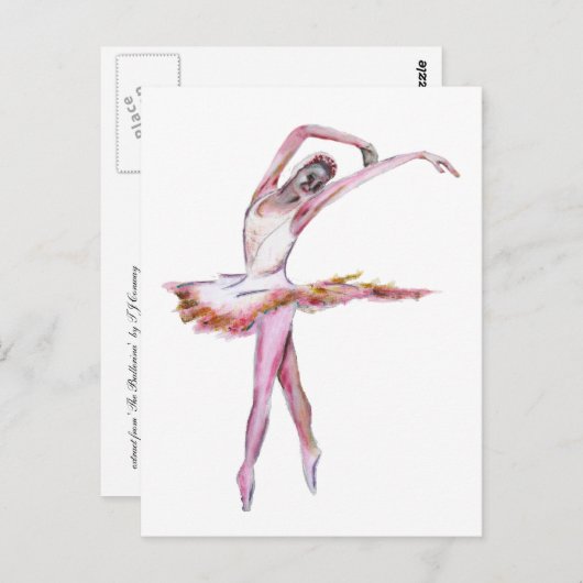 ballerina , vrouw danser , dans art briefkaart (Voorkant / Achterkant)