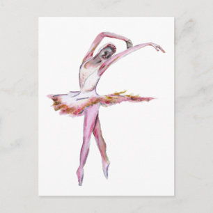 ballerina , vrouw danser , dans art briefkaart