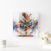 Ballerina Wall Clock Vierkante Klok (Huis)