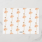 ballerina watercolor botanische 1 foto  folie feestdagenkaart (Achterkant)