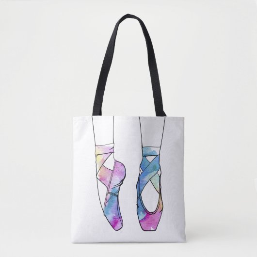 Ballerina Waterverf Ballet Tote Bag (Voorkant)