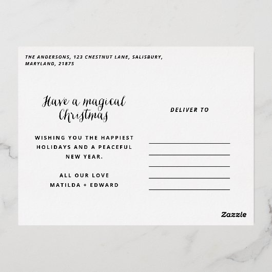 ballerina waterverf één foto folie feestdagen briefkaart (Achterkant)