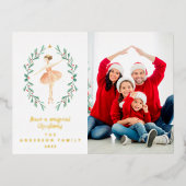 ballerina waterverf één foto folie feestdagen briefkaart (Voorkant)