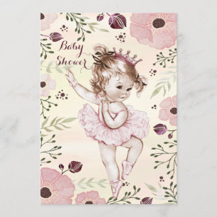 Ballerina Waterverf Poppies Baby shower Kaart