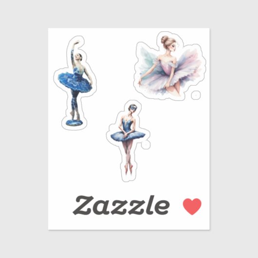 Ballerina waterverf sticker (Vel)