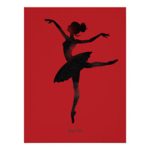 Ballerina waterverf stijlvol chic houtskool perfect poster