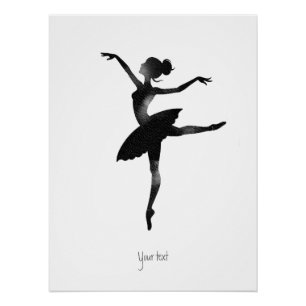 Ballerina waterverf stijlvol chic houtskool perfect poster