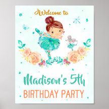 Ballerina welkomstfeest Ballet girl poster