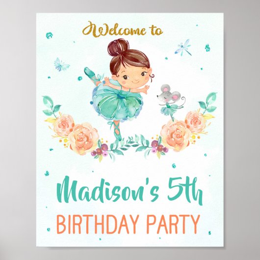 Ballerina welkomstfeest Ballet girl poster (Voorkant)