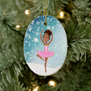 Ballerina Winter Snow Holiday Ballet Kerstmis Keramisch Ornament