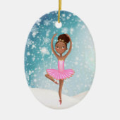 Ballerina Winter Snow Holiday Ballet Kerstmis Keramisch Ornament (Voorkant)