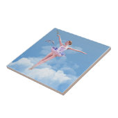 Ballerina, wolken, vogeltegel tegeltje (Zijkant)
