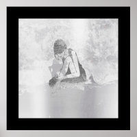 Ballerina Woman Body Silver Grey Wall Cement