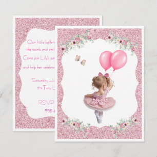Ballerina wordt 3 verjaardag Digitale download Kaart