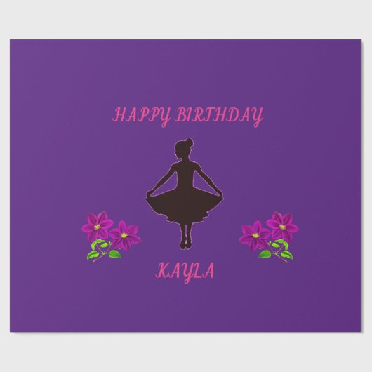 Ballerina wrapping paper op maat met naam. cadeaupapier (Vlak)