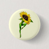 Ballerina Zonnebloem Ballet Danser Button Gift (Voorkant)