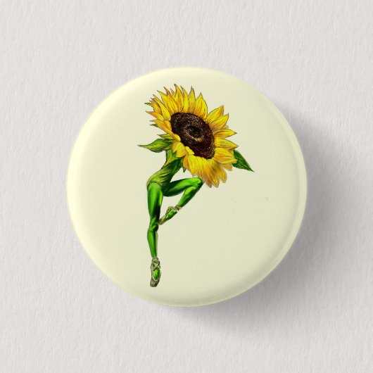 Ballerina Zonnebloem Ballet Danser Button Gift (Voorkant)