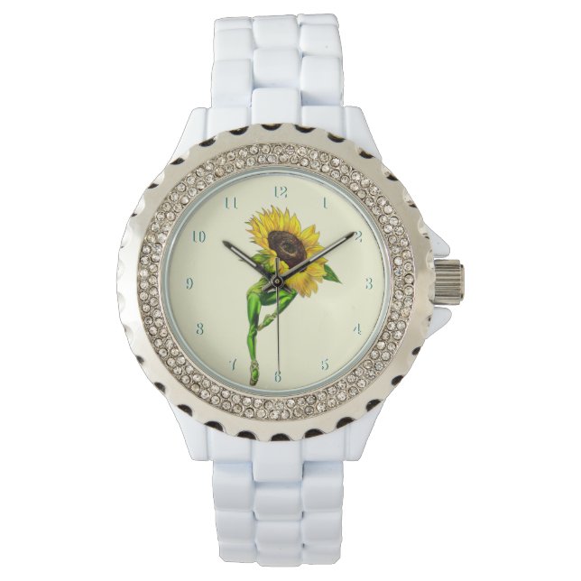 Ballerina Zonnebloem Ballet Danser Horloge Gift (Voorkant)
