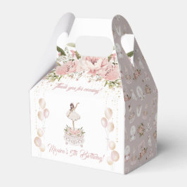 Ballerina zwart brownette ballet verjaardagsfeestj bedankdoosjes