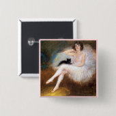 Ballerina & Zwarte Kat Vierkante Button 5,1 Cm (Voorkant /achterkant)