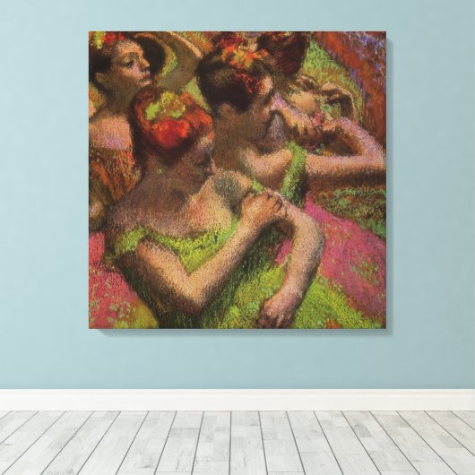 Ballerinas Adjusting Their Dresses (Edgar Degas) Canvas Afdruk (Insitu (Houten vloer))