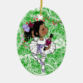 Ballerinas African American Girls Schattig Keramisch Ornament