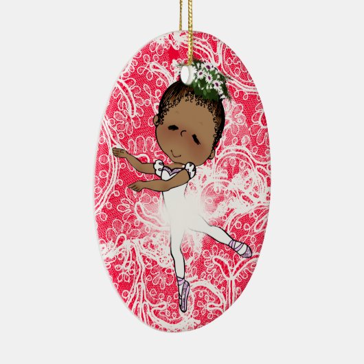 Ballerinas African American Girls Schattig Keramisch Ornament (Rechts)