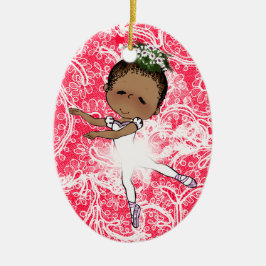 Ballerinas African American Girls Schattig Keramisch Ornament