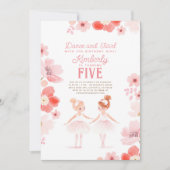  Ballerinas Ballet Bloemen Verjaardagsfeest Kaart (Voorkant)