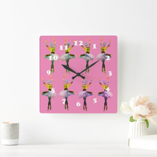 Ballerinas Ballet Dancers Vierkante Klok (Huis)